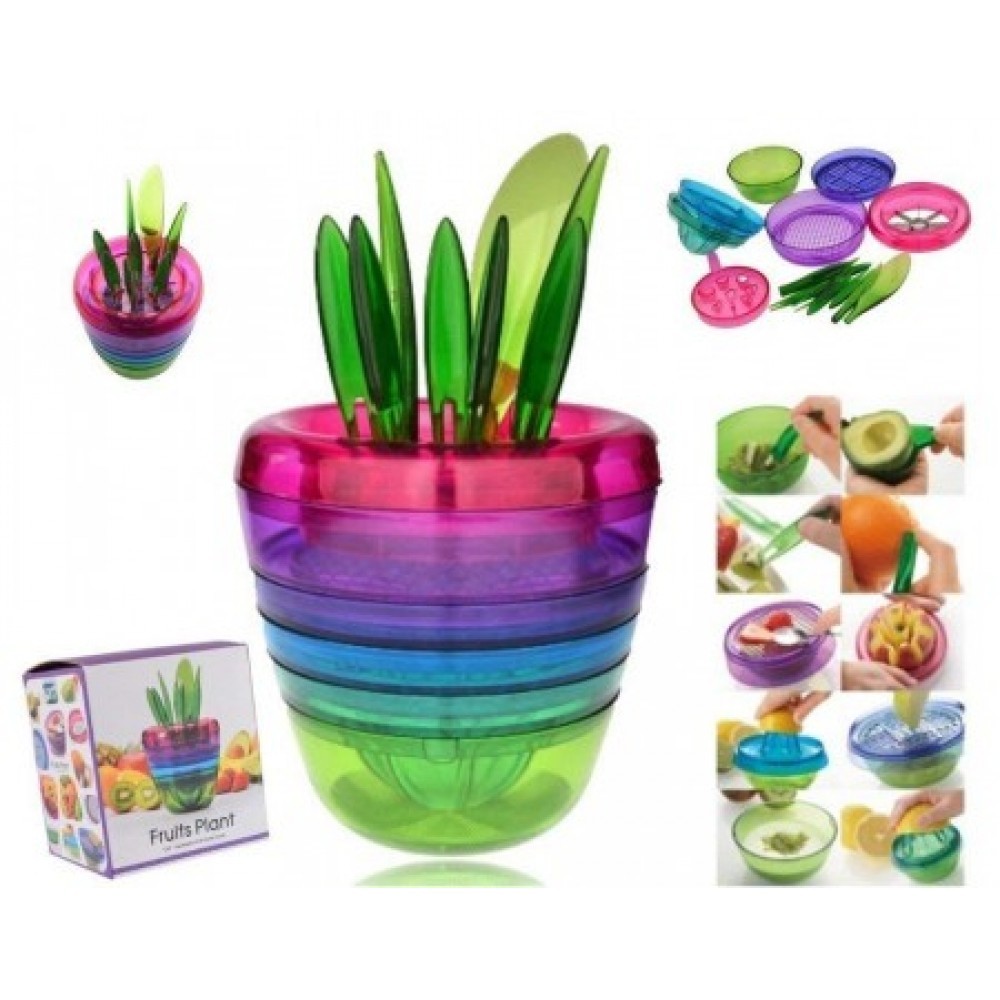 Set pentru stors, decojit, taiat legume si fructe 10 in 1