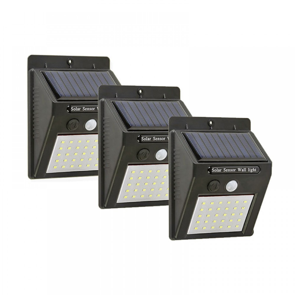 3 x Lampa 20 leduri cu incarcare solara si senzor de miscare