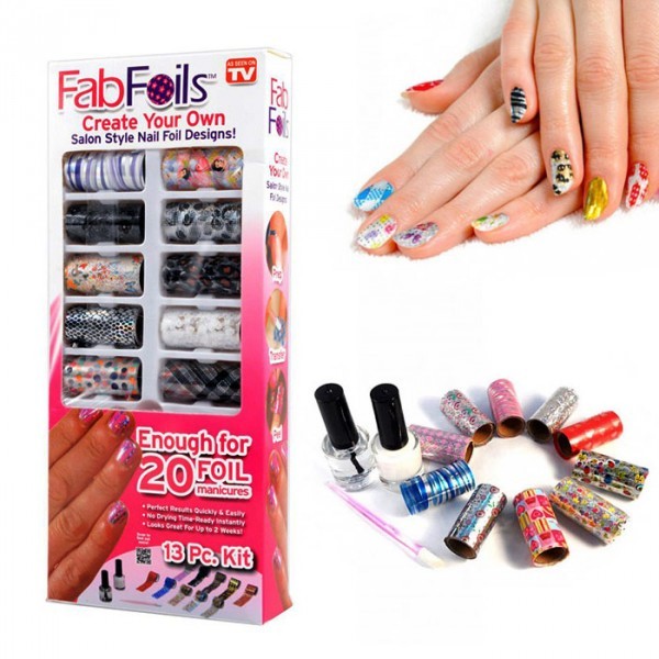 Kit de folii pentru Manichiura Fab Foils cu 10 modele