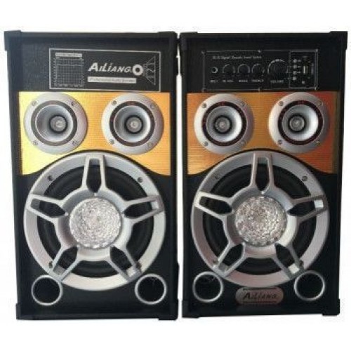 Set 2 Boxe Active, 150 W, 8 inch, Bluetooth, Telecomanda, Joc Lumini, Usb, Radio.