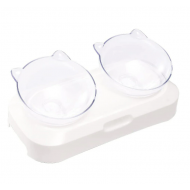 Set 2 castroane pentru animale de companie, PC/PP, 480 ml, Alb