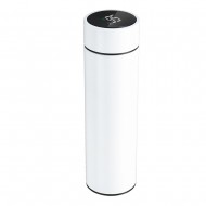 Termos cu afisaj LED, Inox, 23 x 6.5 cm, Alb + CADOU UN PRODUS DE UZ CASNIC