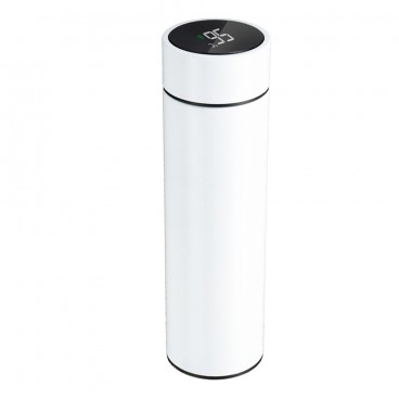 Termos cu afisaj LED, Inox, 23 x 6.5 cm, Alb + CADOU UN PRODUS DE UZ CASNIC